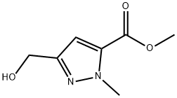 5-ヒドロキシメチル-2-メチル-2H-ピラゾール-3-カルボン酸メチル 化学構造式