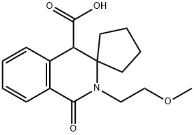 2'-(2-Methoxyethyl)-1'-oxo-1',4'-dihydro-2'H-spiro-[cyclopentane-1,3'-isoquinoline]-4'-carboxylic Struktur