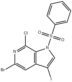 5-Bromo-7-chloro-3-iodo-1-(phenylsulfonyl)-1H-pyrrolo[2,3-c]pyridine|5-溴-7-氯-3-碘-1-(苯磺酰基)-1H-吡咯并[2,3-C]吡啶