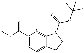 1-叔丁基-6-甲基-2,3-二氢-1H-吡咯并[2,3-B]吡啶-1,6-二羧酸二甲酯 结构式
