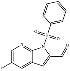 5-碘-1-(苯磺酰基)-1H-吡咯并[2,3-B]吡啶-2-甲醛,1346447-36-6,结构式