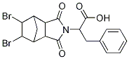 2-(5,6-Dibromo-1,3-dioxooctahydro-2H-4,7-methano-isoindol-2-yl)-3-phenylpropanoic acid Struktur