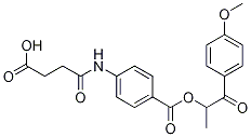 4-[(4-{[2-(4-Methoxyphenyl)-1-methyl-2-oxoethoxy]-carbonyl}phenyl)amino]-4-oxobutanoic acid 化学構造式