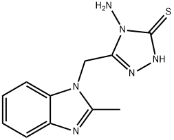 4-Amino-5-[(2-methyl-1H-benzimidazol-1-yl)methyl]-4H-1,2,4-triazole-3-thiol Struktur