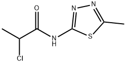 2-Chloro-N-(5-methyl-1,3,4-thiadiazol-2-yl)propanamide 化学構造式