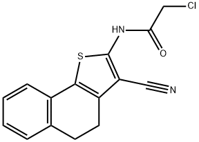 2-Chloro-N-(3-cyano-4,5-dihydronaphtho-[1,2-b]thien-2-yl)acetamide 化学構造式