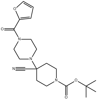 tert-Butyl 4-cyano-4-[4-(2-furoyl)piperazin-1-yl]piperidine-1-carboxylate Structure