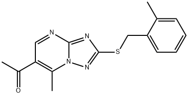 1-[7-甲基-2-[(2-甲苄基)硫代]-[1,2,4]三唑并[1,5-A]嘧啶-6-基]乙酮 结构式