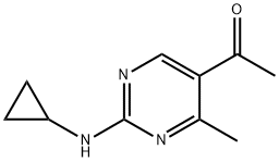1-[2-(Cyclopropylamino)-4-methylpyrimidin-5-yl]ethanone Structure