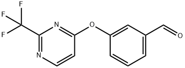 3-((2-(三氟甲基)嘧啶-4-基)氧基)苯甲醛,1086379-00-1,结构式