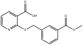 2-{[3-(メトキシカルボニル)ベンジル]チオ}ニコチン酸 化学構造式