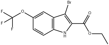 3-溴-5-(三氟甲氧基)-1H-吲哚-2-羧酸乙酯 结构式