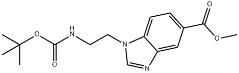 1-(2-((叔丁氧基羰基)氨基)乙基)-1H-苯并[D]咪唑-5-羧酸甲酯, 1427460-26-1, 结构式