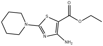 4-氨基-2-(哌啶-1-基)噻唑-5-羧酸乙酯 结构式