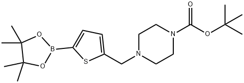 5-((4-Boc-piperazine)methyl) -2-thiopheneboronic acid pinacol ester Structure