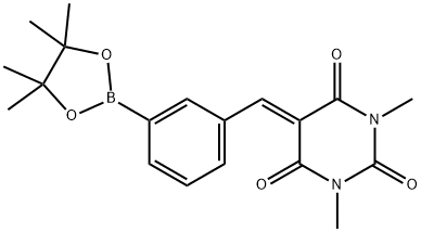 1,3-Dimethyl-5-[3-(4,4,5,5-tetramethyl-[1,3,2]dioxaborolan-2-yl)-benzylidene]-pyrimidine-2,4,6-tr Structure