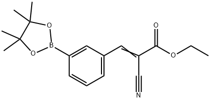 (E)-2-氰基-3-(3-(4,4,5,5-四甲基-1,3,2-二氧硼杂环戊烷-2-基)苯)丙烯酸乙酯 结构式