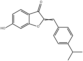 (2Z)-6-ヒドロキシ-2-(4-イソプロピルベンジリデン)-1-ベンゾフラン-3(2H)-オン 化学構造式