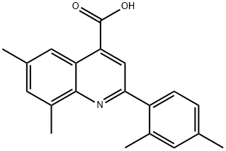 2-(2,4-二甲基苯基)-6,8-二甲基-喹啉-4-羧酸, 445260-11-7, 结构式