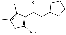 2-氨基-N-环戊基-4,5-二甲基-3-噻吩甲酰胺 结构式