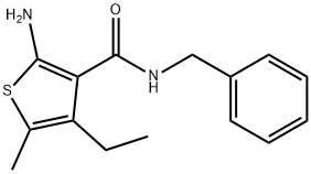 2-氨基-N-(苄基)-4-乙基-5-甲基-噻吩-3-甲酰胺, 588692-45-9, 结构式