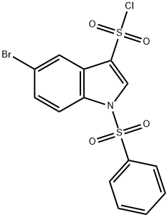 5-BROMO-1-(PHENYLSULFONYL)INDOLE-3-SULFONYLCHLORIDE 结构式