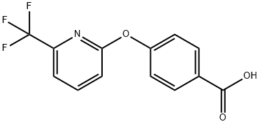 4-{[6-(trifluoromethyl)pyridin-2-yl]oxy}benzoic acid Struktur
