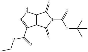 5-(tert-butyl) 3-ethyl 4,6-dioxo-3a,4,6,6a-tetrahydropyrrolo[3,4-c]pyrazole-3,5(1H)-dicarboxylate Struktur