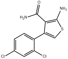 2-氨基-4-(2,4-二氯苯基)噻吩-3-甲酰胺,904998-77-2,结构式