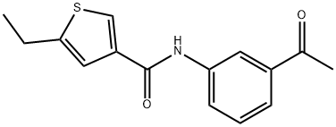 N-(3-Acetylphenyl)-5-ethylthiophene-3-carboxamide 化学構造式