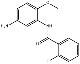 N-(5-アミノ-2-メトキシフェニル)-2-フルオロベンズアミド 化学構造式