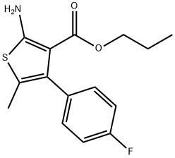 Propyl 2-amino-4-(4-fluorophenyl)-5-methylthiophene-3-carboxylate 化学構造式