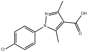 1-(4-chlorophenyl)-3,5-dimethyl-1H-pyrazole-4-carboxylic acid Struktur