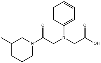 N-(2-(3-甲基哌啶-1-基)-2-氧乙基)-N-苯基甘氨酸 结构式