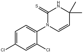 1-(2,4-dichlorophenyl)-4,4-dimethyl-1,4-dihydropyrimidine-2-thiol 化学構造式
