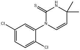 1-(2,5-ジクロロフェニル)-4,4-ジメチル-1,4-ジヒドロピリミジン-2-チオール 化学構造式