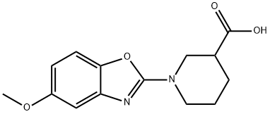 1-(5-甲氧基苯并[D]噁唑-2-基)哌啶-3-羧酸 结构式