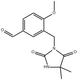 3-[(4,4-二甲基-2,5-二氧代咪唑啉-1-基)甲基]-4-甲氧基苯甲醛,1119450-15-5,结构式
