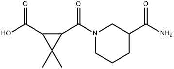 3-{[3-(aminocarbonyl)piperidin-1-yl]carbonyl}-2,2-dimethylcyclopropanecarboxylic acid,1186653-79-1,结构式