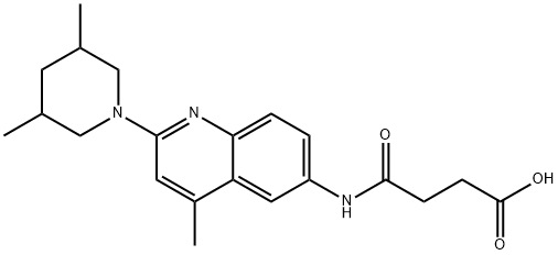 4-{[2-(3,5-dimethylpiperidin-1-yl)-4-methylquinolin-6-yl]amino}-4-oxobutanoic acid Structure