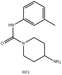4-アミノ-N-(3-メチルフェニル)ピペリジン-1-カルボキサミド塩酸塩 化学構造式