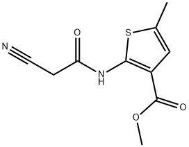 2-(2-氰基乙酰基氨基)-5-甲基-噻吩-3-甲酸甲酯 结构式