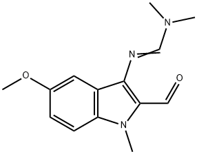 N'-(2-formyl-5-methoxy-1-methyl-1H-indol-3-yl)-N,N-dimethylimidoformamide 结构式