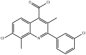 7-chloro-2-(3-chlorophenyl)-3,8-dimethylquinoline-4-carbonyl chloride Structure