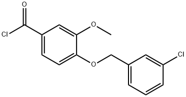 4-[(3-chlorobenzyl)oxy]-3-methoxybenzoyl chloride 化学構造式