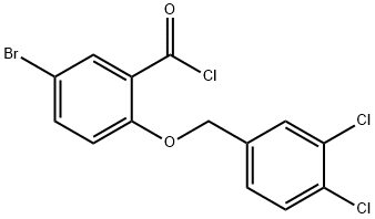 5-溴-2-[(3,4-二氯苄基)氧基]苯甲酰氯 结构式