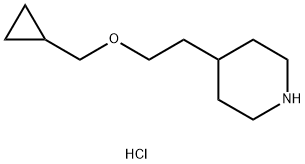 4-[2-(Cyclopropylmethoxy)ethyl]piperidinehydrochloride 化学構造式