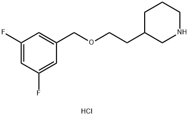 3-{2-[(3,5-Difluorobenzyl)oxy]ethyl}piperidinehydrochloride Structure