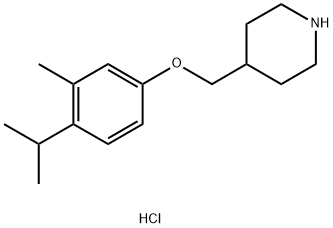 4-[(4-Isopropyl-3-methylphenoxy)methyl]piperidinehydrochloride Structure