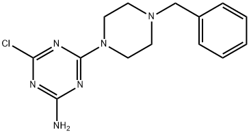 4-(4-Benzyl-1-piperazinyl)-6-chloro-1,3,5-triazin-2-ylamine,1220029-39-9,结构式